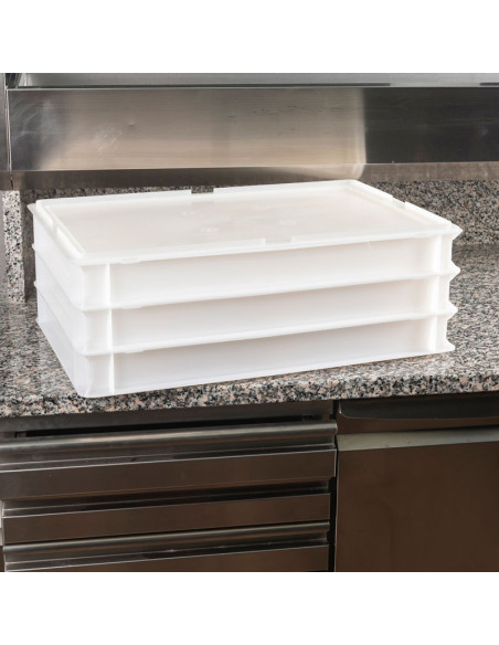 Tapa de polipropileno para caja de pizza - 60 x 40 cm - (Caja no incluida) Blanco