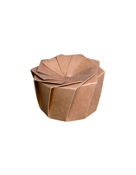 (Pack de 100 ud) - Recipiente de un sólo uso para delivery premium LOTUS - 1,6 L - 18 x 9 cm (13 cm Ø base) - Beige