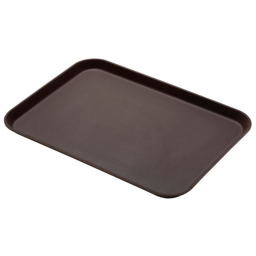 - kk- Bandeja CAMTREAD FIBRA DE VIDRIO rectangular con superficie ANTIDESLIZANTE/perfil alto - 45x65 cm - Marrón