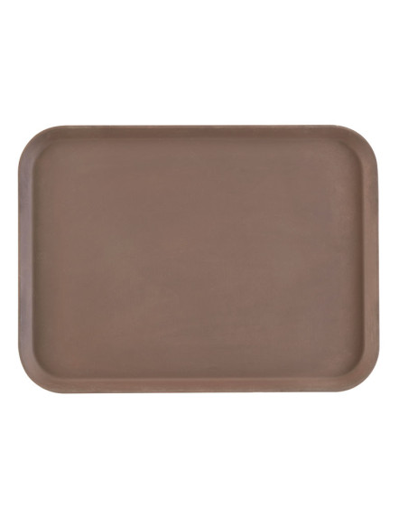 Bandeja CAMTREAD FIBRA DE VIDRIO rectangular con superficie ANTIDESLIZANTE/perfil alto - 38x51,5 cm - Marrón