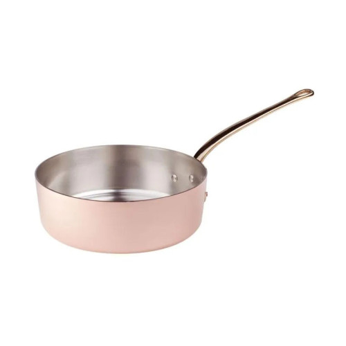 Cacerola baja de cobre liso - Diámetro 20 cm Ø - Altura 8 cm - Grosor 2mm -