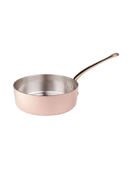 Cacerola baja de cobre liso - Diámetro 20 cm Ø - Altura 8 cm - Grosor 2mm -