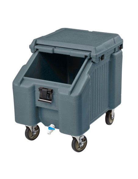 Carro para conservar y transportar hielo - bajo con 2 ruedas giratorias y 2 con freno 46 kg - 77 x 57 x 73 cm - Gris Granito