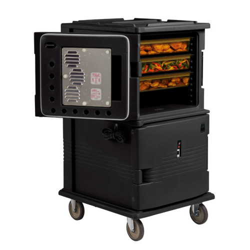 Carro isotérmico GN con puertas calefactadas - 73 x 84,7 x 137,5 cm - Negro