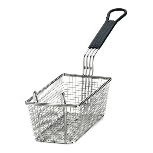 Cestillo para freír con mango negro - 28 x 13,5 x 10 cm