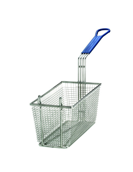 Cestillo para freír con mango azul - 33,5 x 14,5 x 14 cm