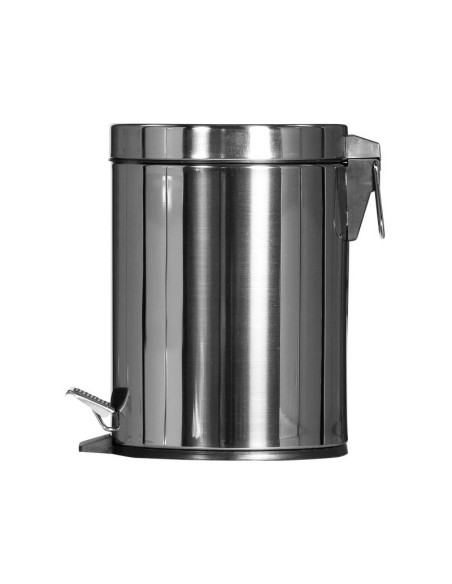Papelera de pedal - 20,5 cm de Ø x 28,5 cm de alto - 5 L - Acero brillante