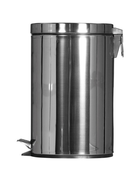 Papelera de pedal - 29,6 cm de Ø x 44,5 cm de alto - 20 L - Acero brillante