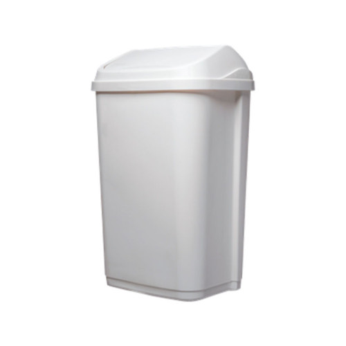 Papelera con tapa basculante - 10 L de capacidad - 24,6 x 19,8 x 37,3 cm - Blanco