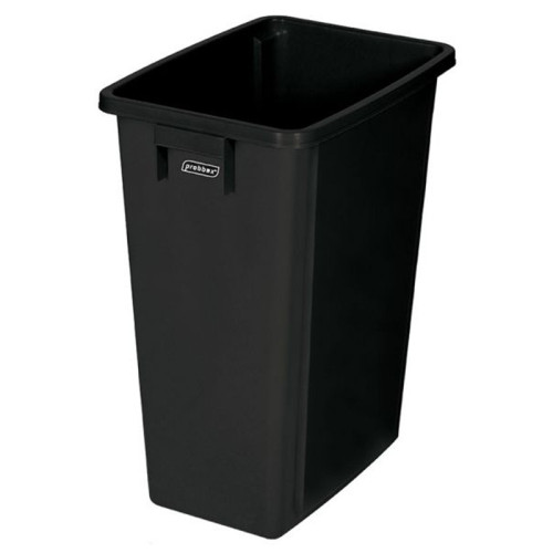 Cubo de reciclaje sin tapa - 32 x 46 x 58 cm - 60 L - Negro