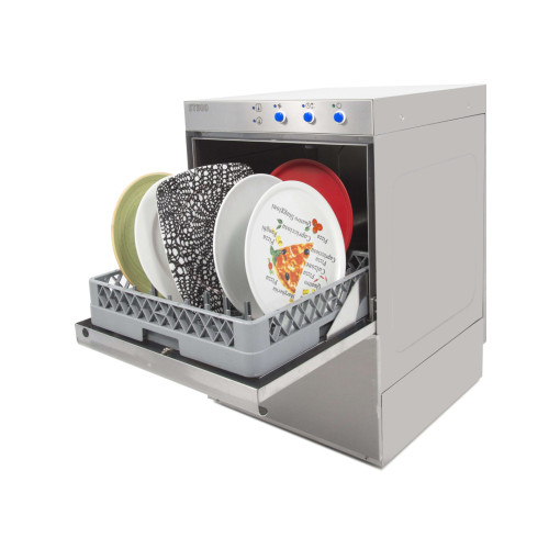 Lavavajillas industrial cesta 50x50 cm Monofásico - Trifásico Línea Varsovia  ST500B con bomba de desagüe.