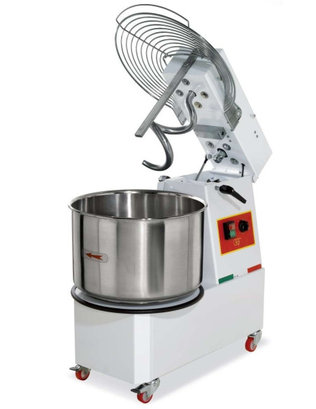 Amasadora Espiral 22 litros Cuba y Cabezal Extraíble con 2 Velocidades TREVISO IMR22 2V (400V)